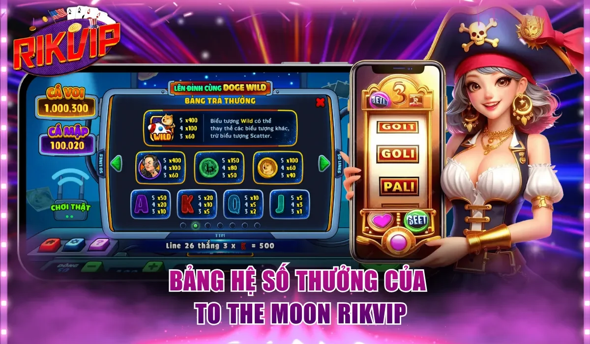 Bảng hệ số thưởng của To The Moon Rikvip
