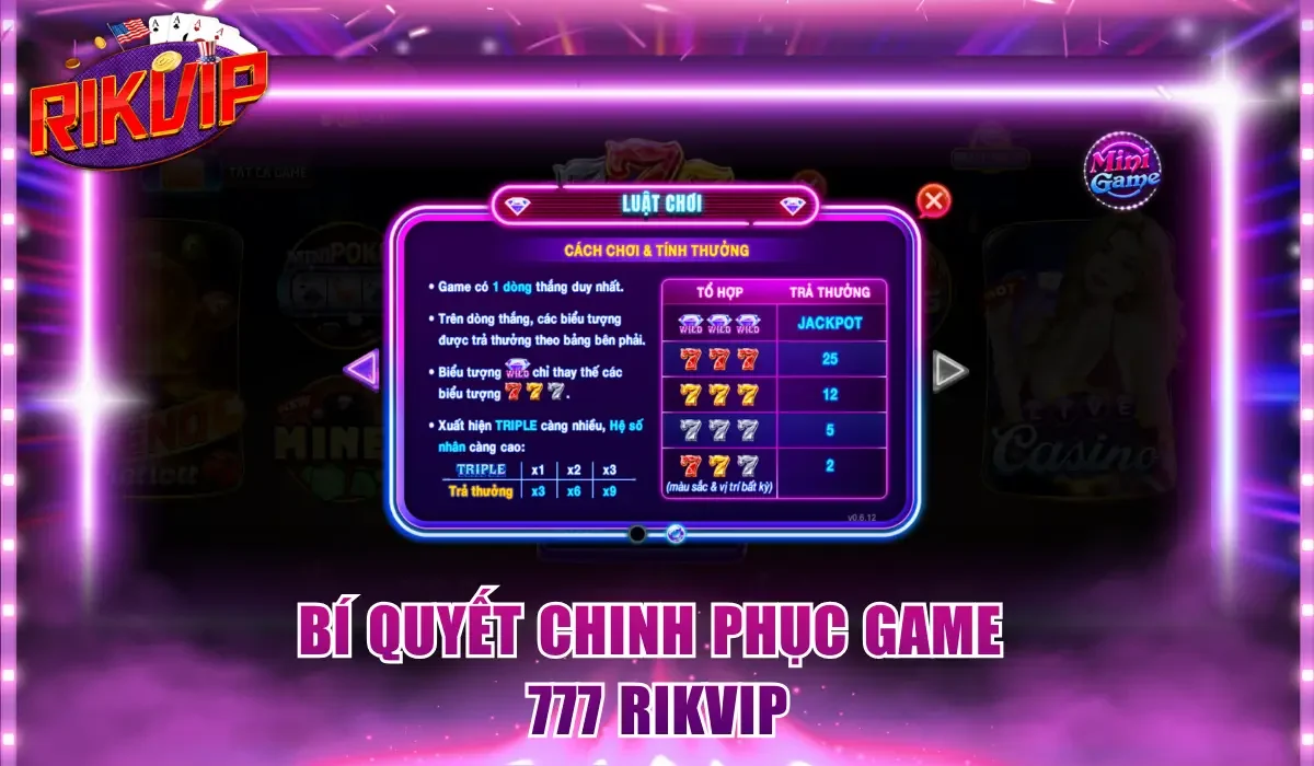 Bí quyết chinh phục game 777 Rikvip