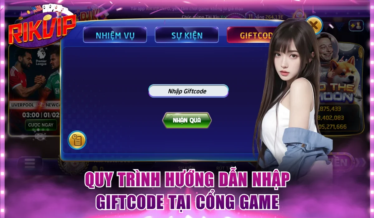 Quy trình hướng dẫn nhập giftcode tại cổng game