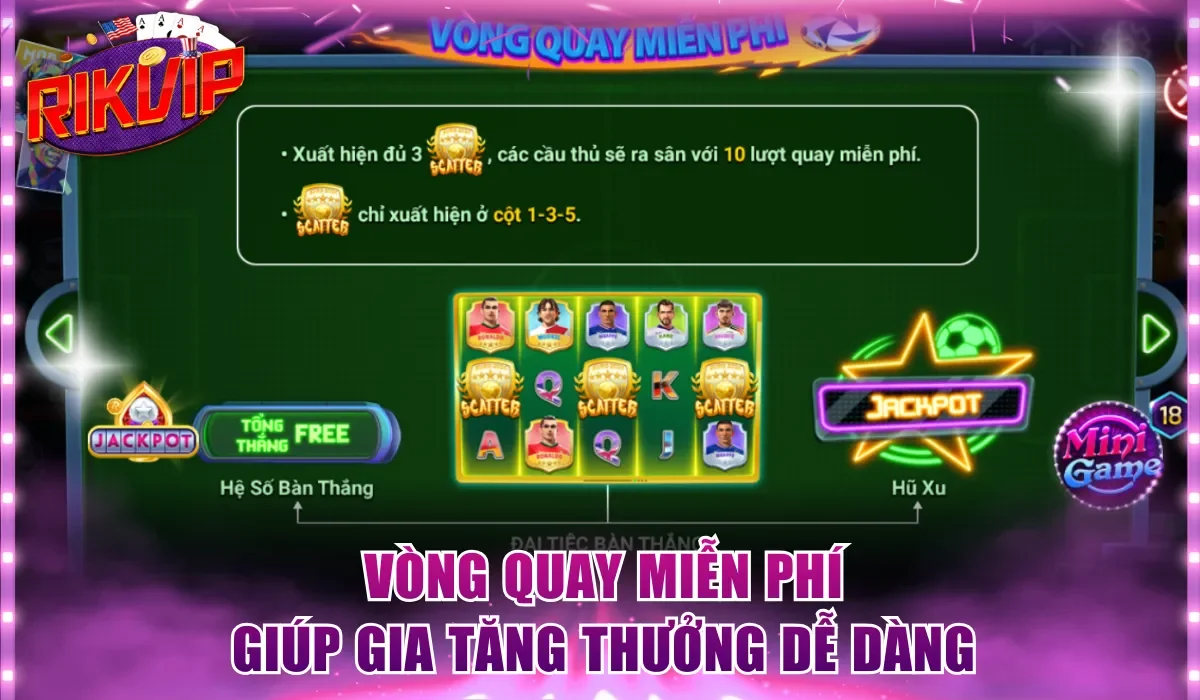 Vòng quay miễn phí giúp gia tăng thưởng dễ dàng 